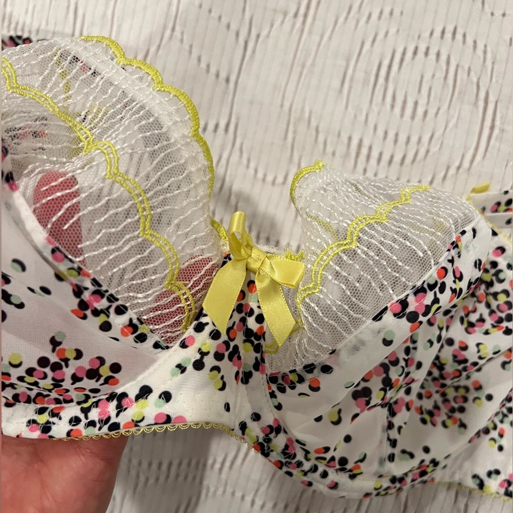 Polka dot lace bra